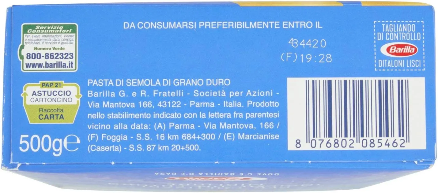 BARILLA DITALONI LISCI N. 46 500 GR - immagine 6