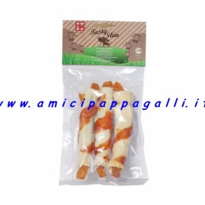 Osso Twist naturale con pollo e patate 3 pezzi 100 g Tasty skin snack cane