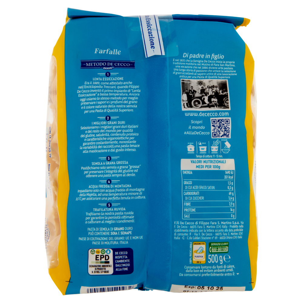 DE CECCO FARFALLE N. 93 500 GR - immagine 3