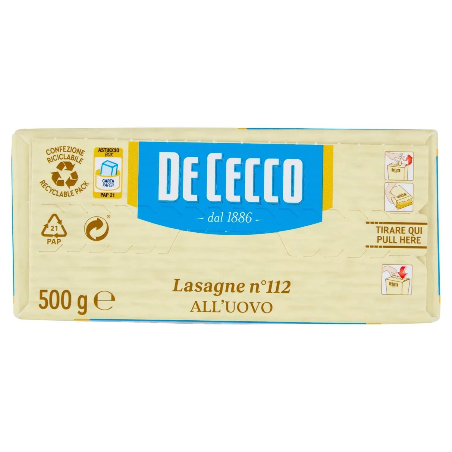 DE CECCO LASAGNA N. 112 ALL’UOVO 500 GR - immagine 3