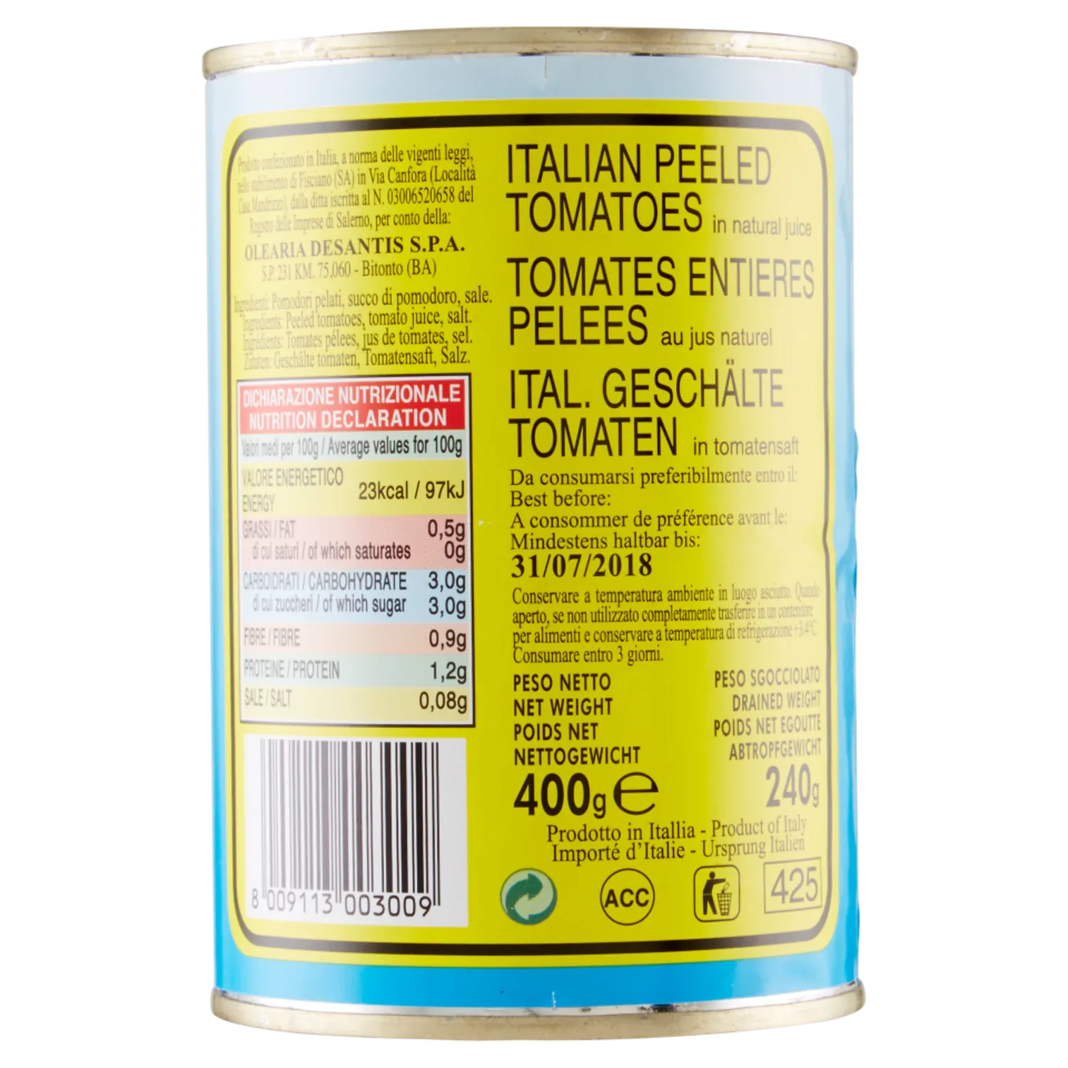 DESANTIS POMODORI PELATI 400 GR - immagine 2