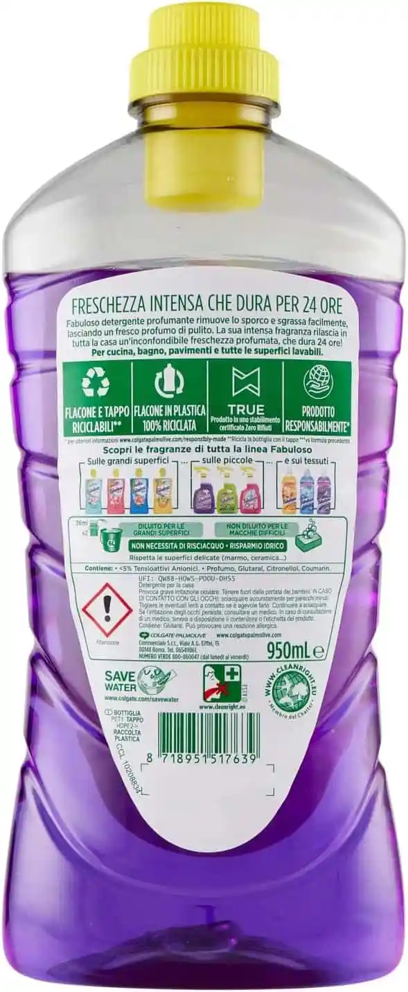 FABULOSO PAVIMENTI FRESCHEZZA LAVANDA 950ML - immagine 2