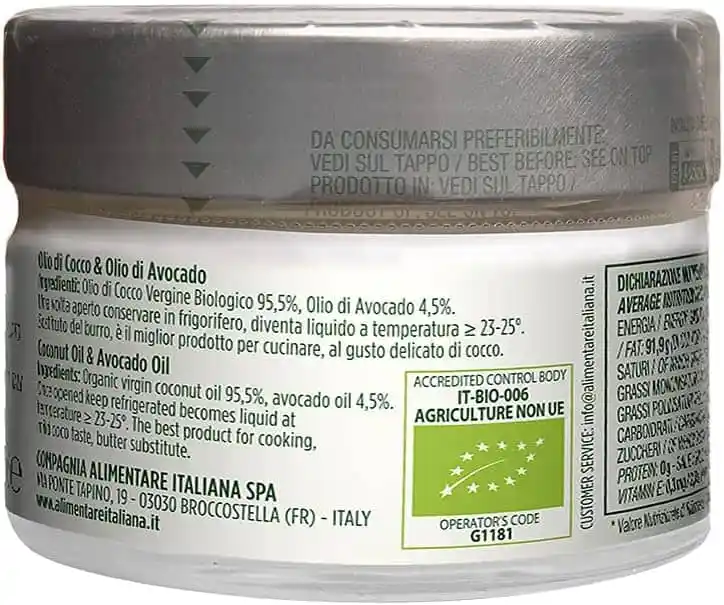 FRATELLI MANTOVA OLIO DI COCCO BIO E OLIO DI AVOCATO 90 ML - immagine 2