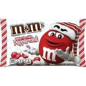 M&M’s White Chocolate Peppermint Christmas- Cioccolato bianco e menta piperita