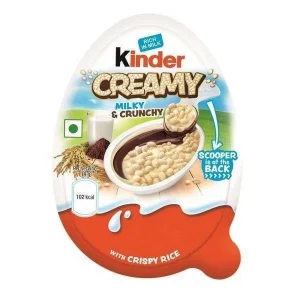 Kinder Creamy Milk & Crunchy, cioccoalto con crema al latte e riso soffiato 19g