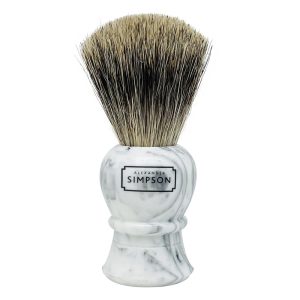 Simpson pennello da barba pure badger da viaggio Islington Faux Grey Itaian Marble L