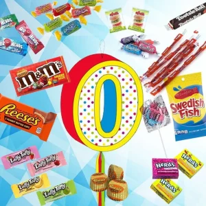Pinata n°0 grande con snack di brand americani