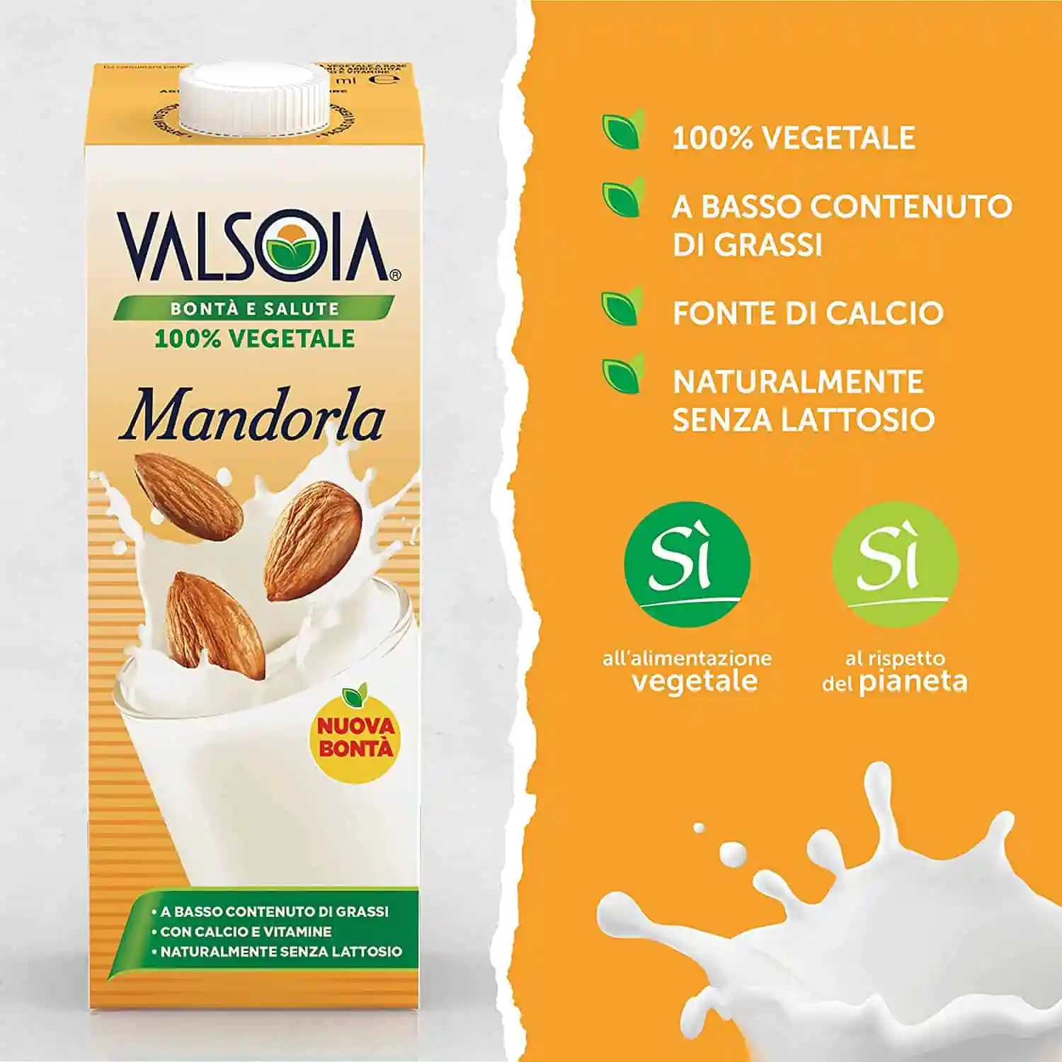 VALSOIA BEVANDA ALLA MANDORLA 1 LT - immagine 2