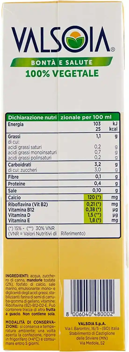 VALSOIA BEVANDA ALLA MANDORLA 1 LT - immagine 5