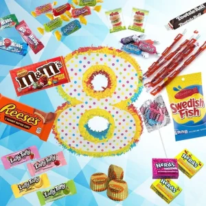 Pinata n°8 grande con snack di brand americani