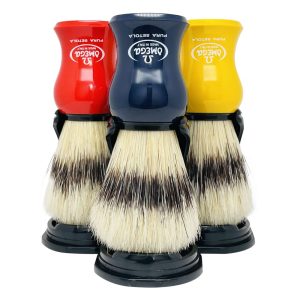 Omega pennello da barba in setola con supporto