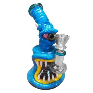 Black Sheep Bong in Vetro e Argilla Mostro Blu 16cm