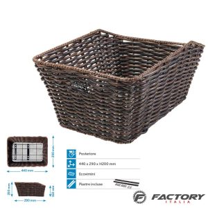 Cesto posteriore ecovimini BRN rettangolare