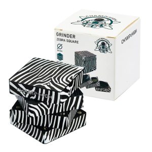 Champ High Zebra Square Grinder in Metallo 4 Parti 50mm