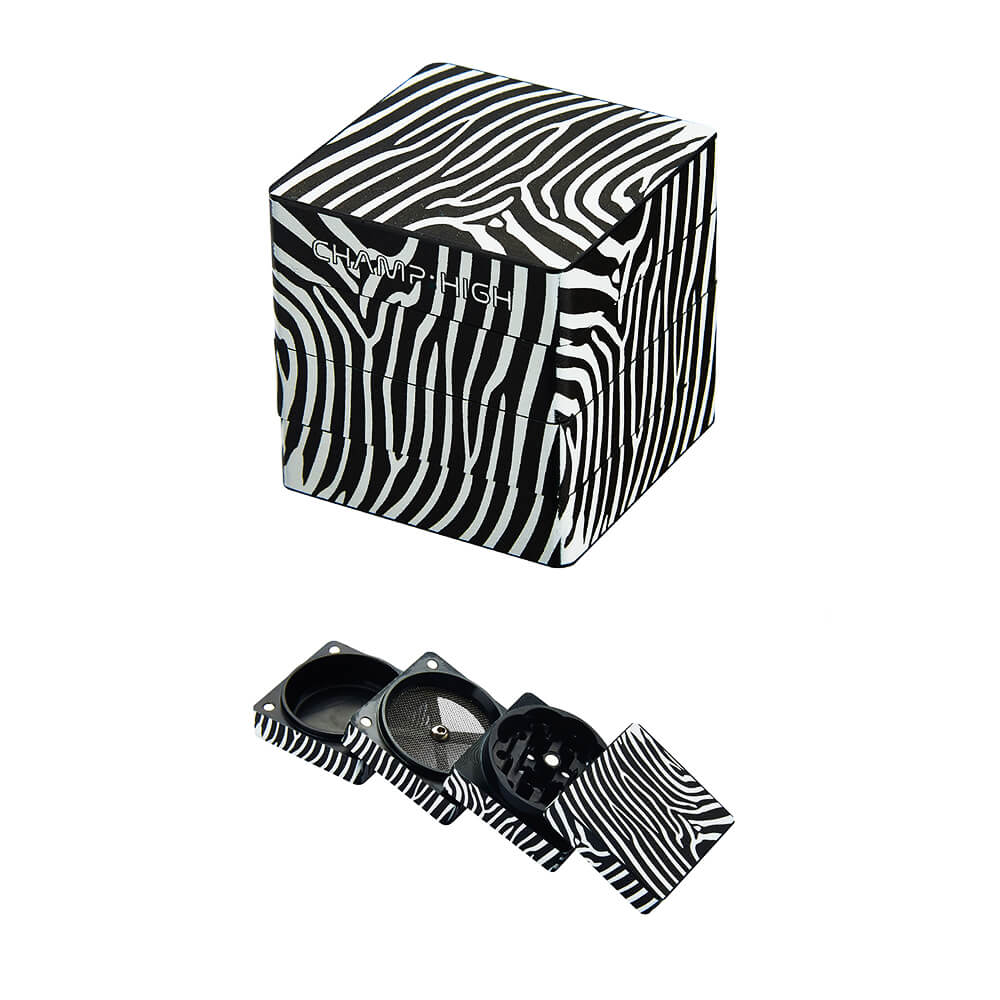 Champ High Zebra Square Grinder in Metallo 4 Parti 50mm - immagine 3