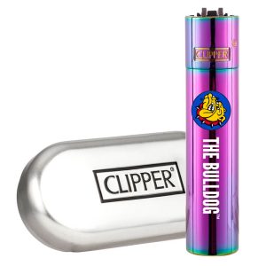 Clipper Metal The Bulldog Icy Accendino + Custodia in Metallo