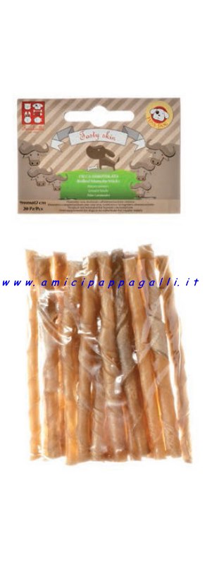Cicca arrotolata naturale 12 cm 160 g pelle bufalo – snack per cane