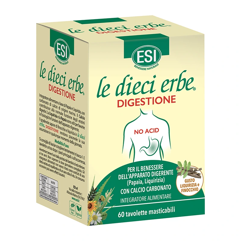 Le Dieci Erbe Digestione 60 Tavolette Masticabili