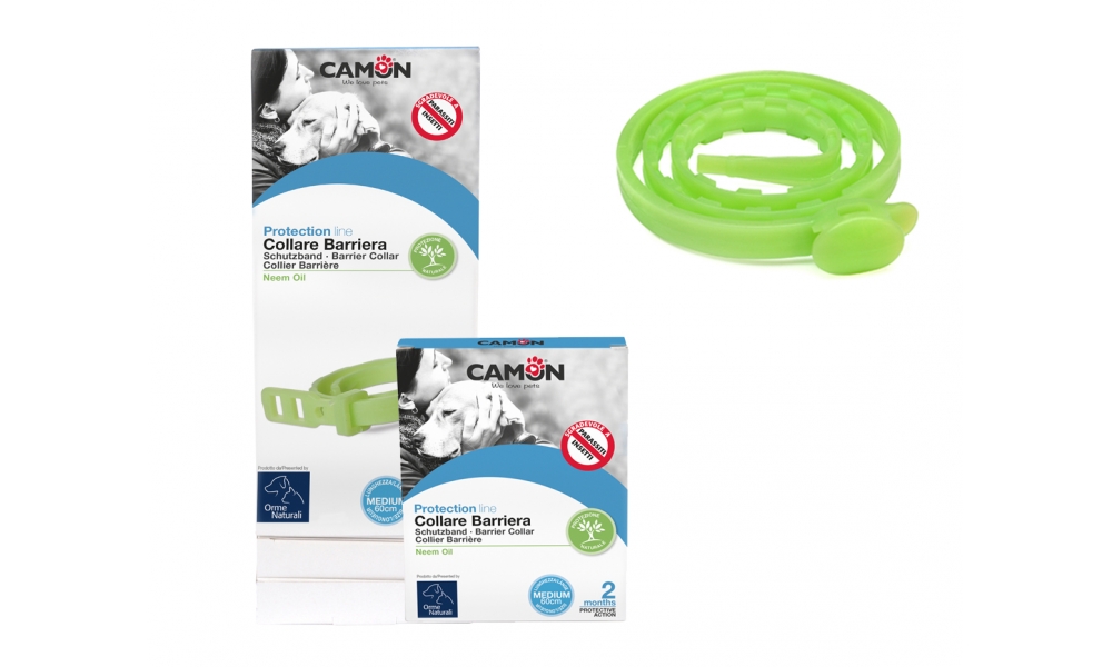 Collare Barriera per cane “olio di neem” Medium 60cm – contro parassiti orme naturali camon
