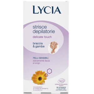 LYCIA Strisce Depilatorie DELICATE TOUCH Braccia e Gambe Pelli Sensibili – 20 pz
