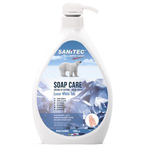 SANITEC LUXOR WHITE TALC Crema di Sapone PROFESSIONALE con ANTIBATTERICO ultra Idratante pH 5,5 1000ml
