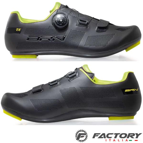 Scarpe ciclismo strada BRN RX Road nere gialle fluo
