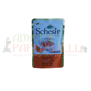 Schesir tonnetto con papaya busta 85g – Cibo umido gatti adulti