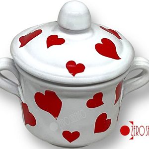 Zuccheriera con Cuori in Terracotta
