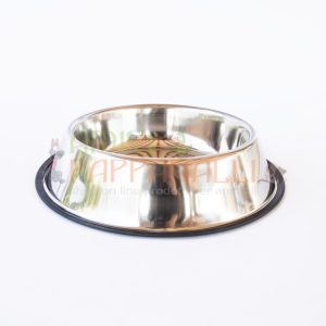 Ciotola in acciaio inox misura 1 – con profilo antiscivolo per Cani e Gatti
