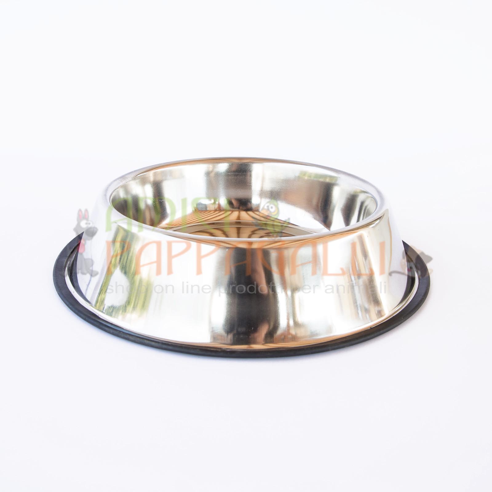 Ciotola in acciaio inox misura 1 – con profilo antiscivolo per Cani e Gatti