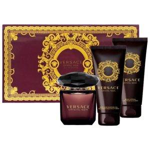 Cofanetto donna VERSACE CRYSTAL NOIR edt 90ml + bath & shower gel 100ml + body lotion 100ml + soft make up case