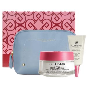 Cofanetto donna COLLISTAR THE BRIDGE crema idro-attiva 50ml + Hydro-Gel occhi 5ml + Beauty Bag