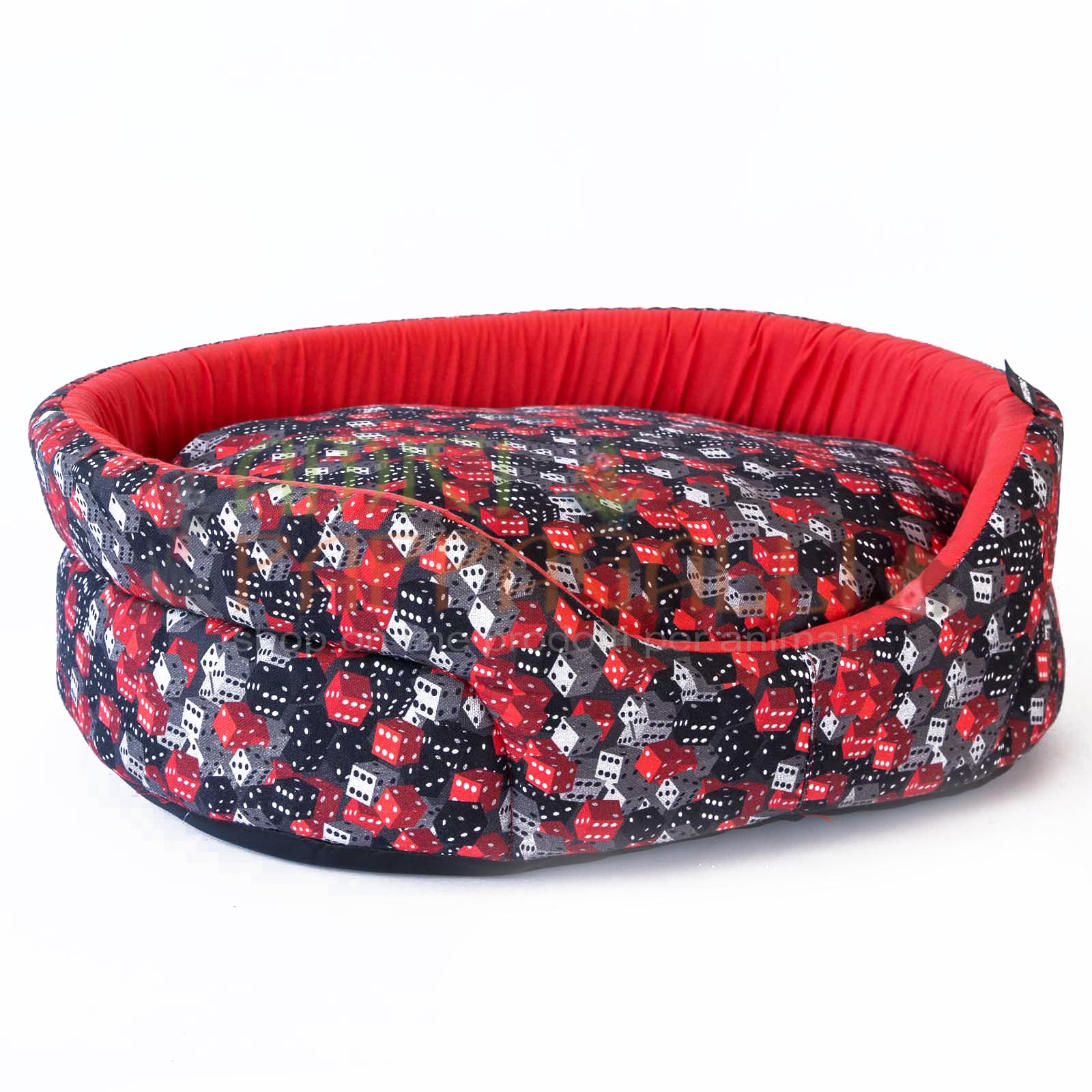 Cuccia ovale “Rouge” misura 1-2-3 – lettino con cuscino sfoderabile – per cane