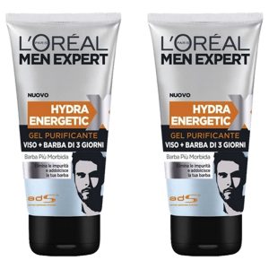 Stock 2pz L’ORÉAL MEN EXPERT Hydra Energetic GEL purificante viso + barba 150ml
