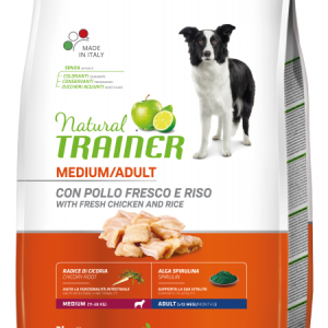 Natural trainer Medium Adult pollo riso 3kg  – cibo secco cani media taglia