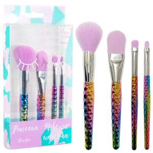 PEGGY SAGE set 4 pennelli trucco viso pinceaux make-up UNICORN BRUSHES