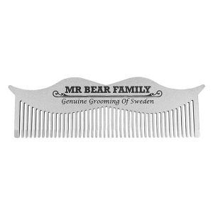 Mr Bear Family pettine per baffi in acciaio inox