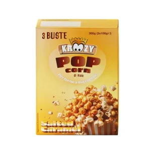 Kroozy Salted Caramel Pop Corn, popcorn al caramello salato per microonde 300g