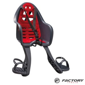 Seggiolino bici bimbo anteriore BRN ufo grigio – rosso