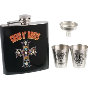 Set Drink Guns ‘n’ Roses – Fiaschetta, Imbuto e Bicchierini in Metallo