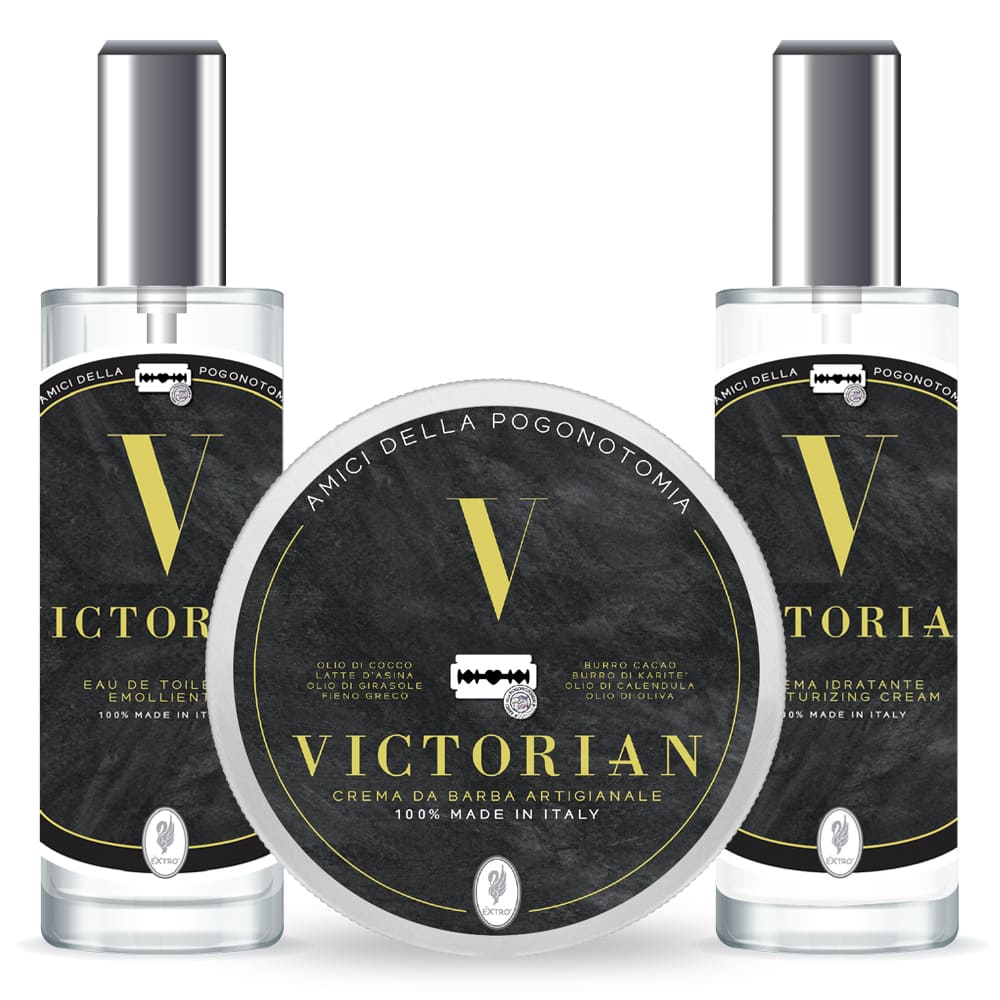 Extro set da barba Victorian 3 pezzi