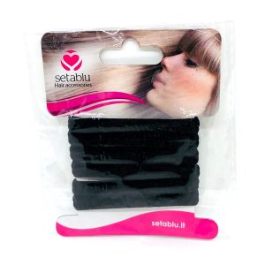 Setablu Elastici per capelli piatti neri 6 pezzi