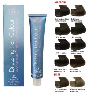 SILKY DRESSING HAIR COLOUR Tinta capelli 100ml – colori marroni e beige